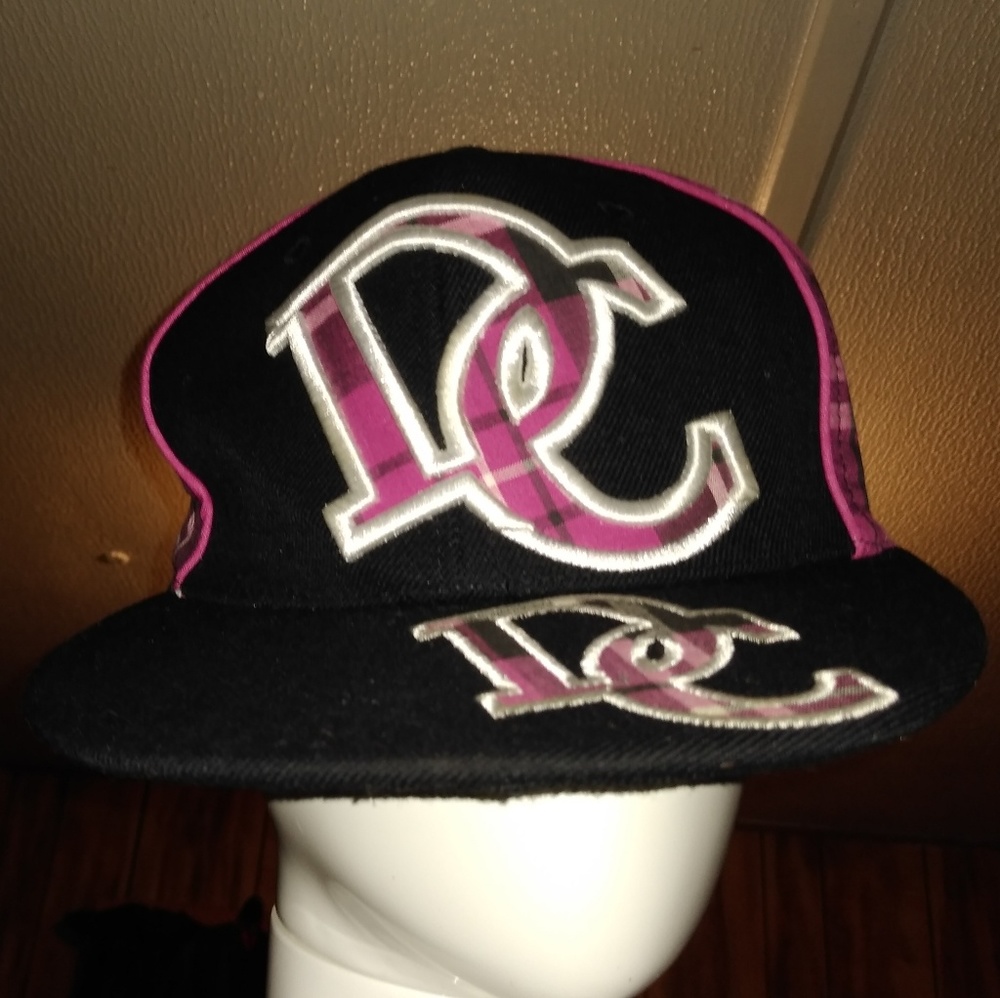 Pink plaid DC hat